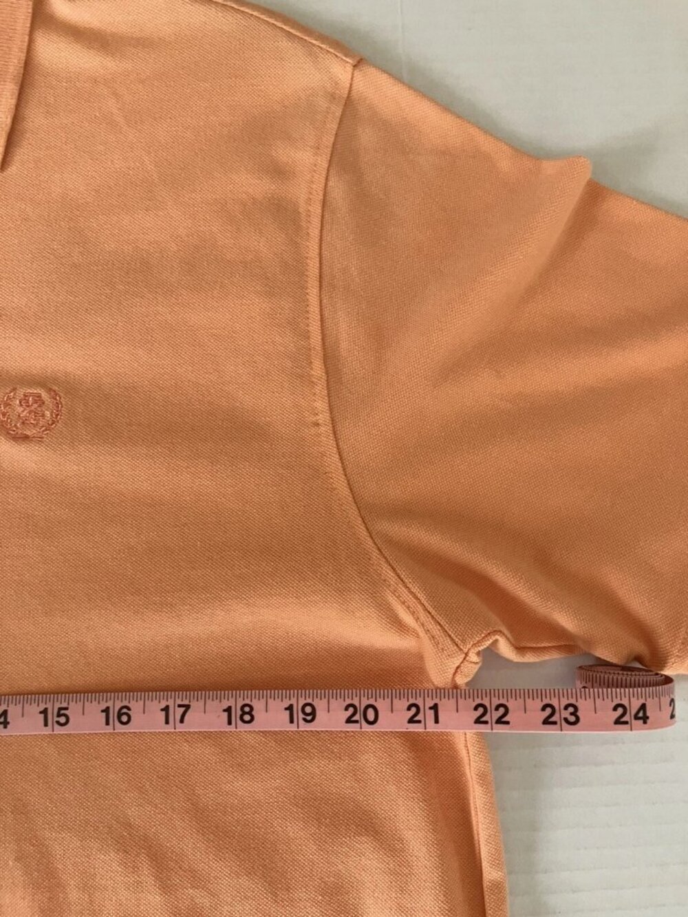 Izod luxury sport men's cotton pique polo solid peach interlock short sleeve L - Picture 7 of 8